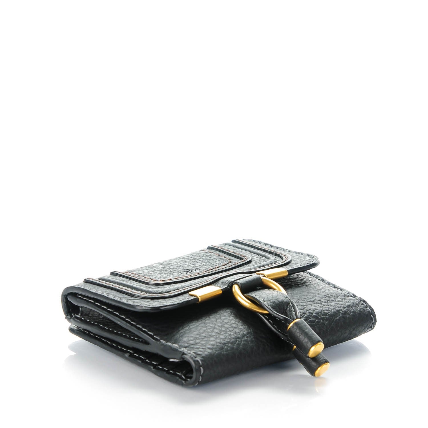 Chloe Grained Calfskin Marcie Square Wallet Black 2 of 7