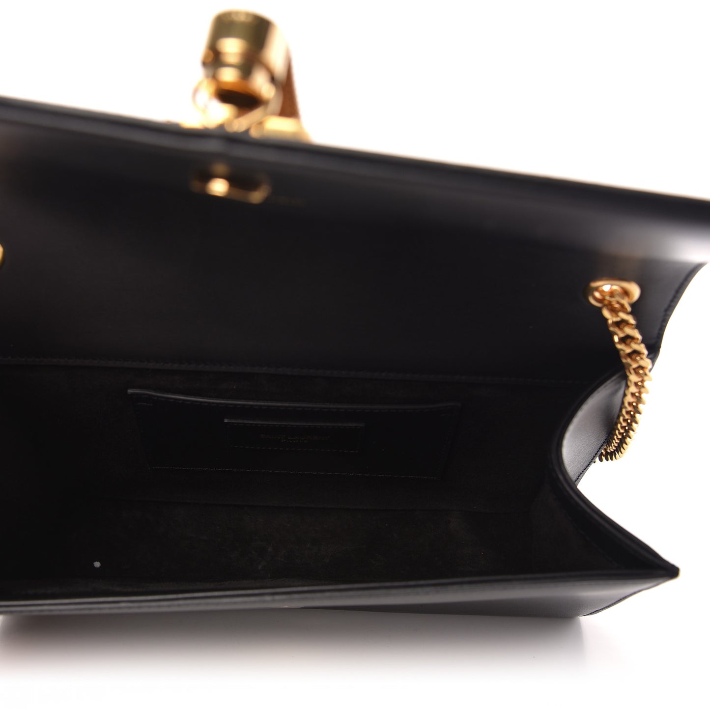 Smooth Calfskin Medium Classic Monogram Kate Tassel Satchel Black