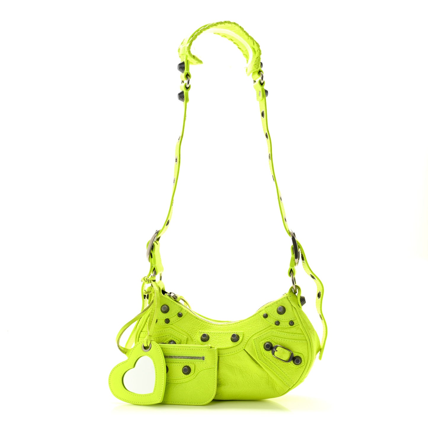 Agneau Arena Le Cagole Shoulder Bag XS Fluo Yellow