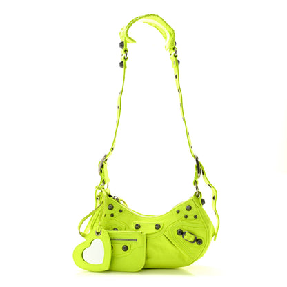 Balenciaga Agneau Arena Le Cagole Shoulder Bag XS Fluo Yellow 1 of 12