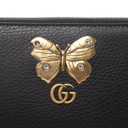 Gucci Calfskin Butterfly Zip Around Wallet Black 10 of 11