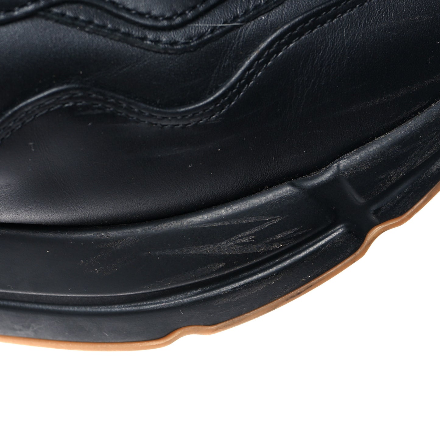 Calfskin Iridescent Logo Womens Rhyton Sneakers 39 Black