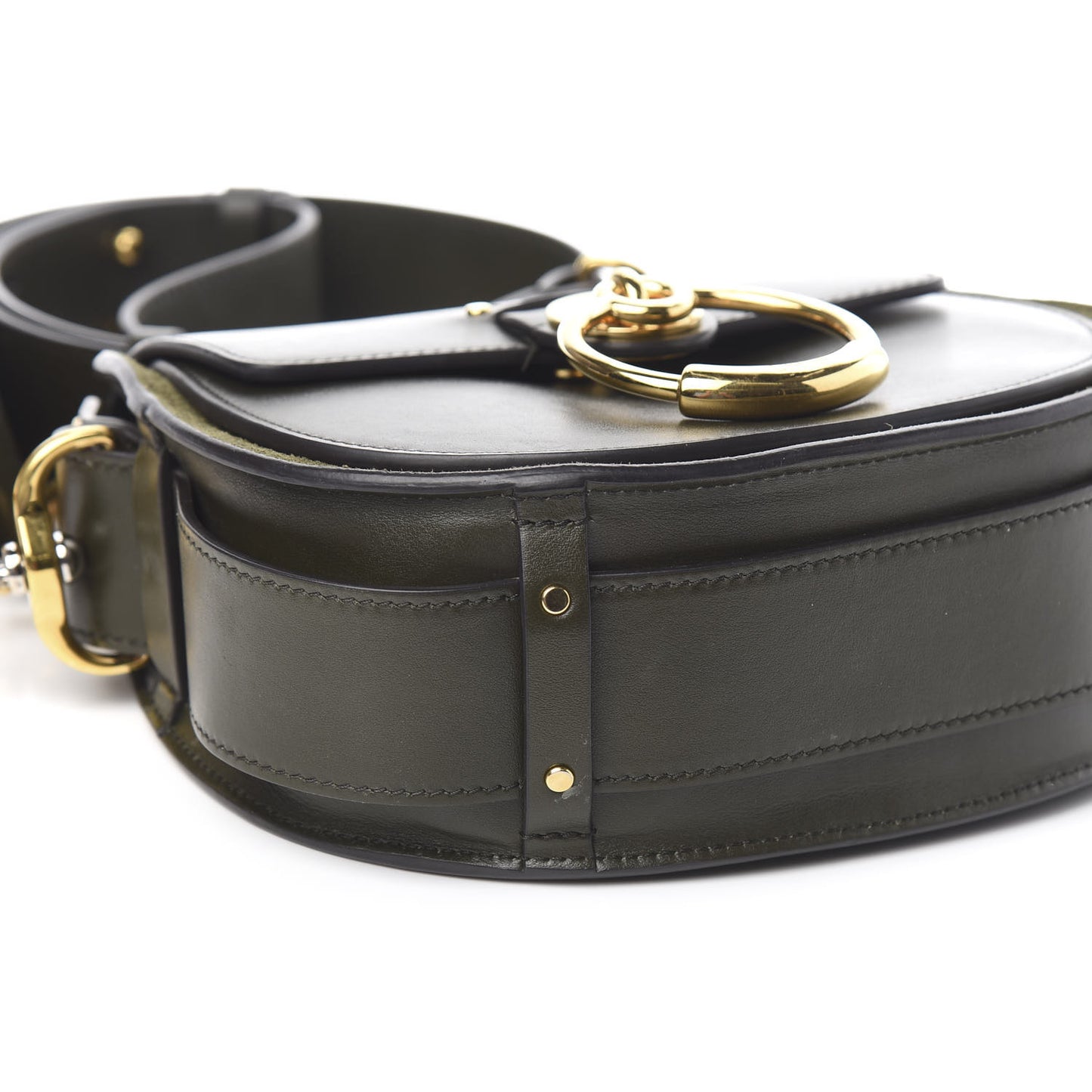 Calfskin Suede Small Tess Bag Deep Forest