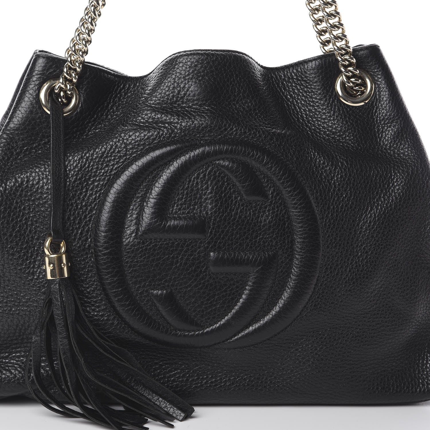Gucci Pebbled Calfskin Medium Soho Chain Shoulder Bag Black 8 of 8