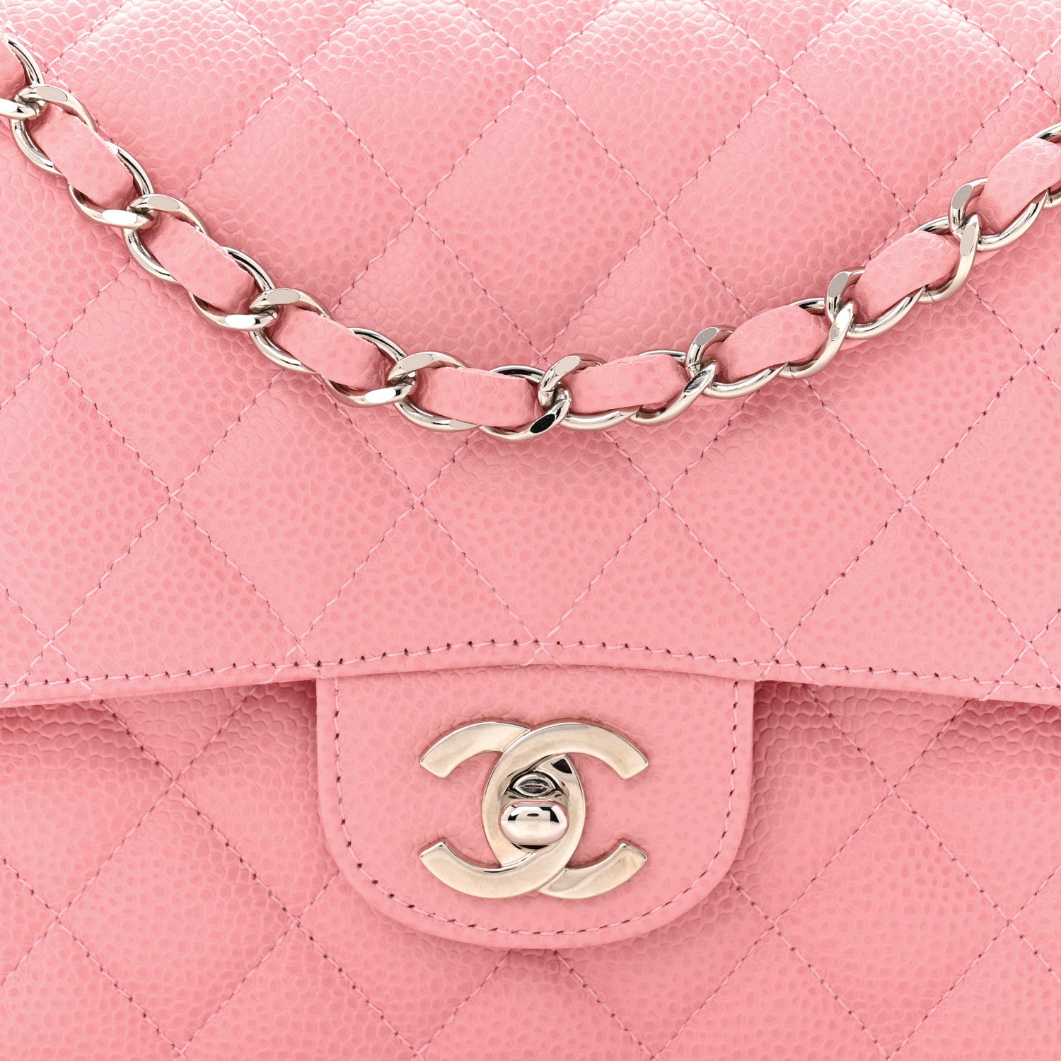 Chanel Caviar Quilted Medium Double Flap Pink 8 of 10
