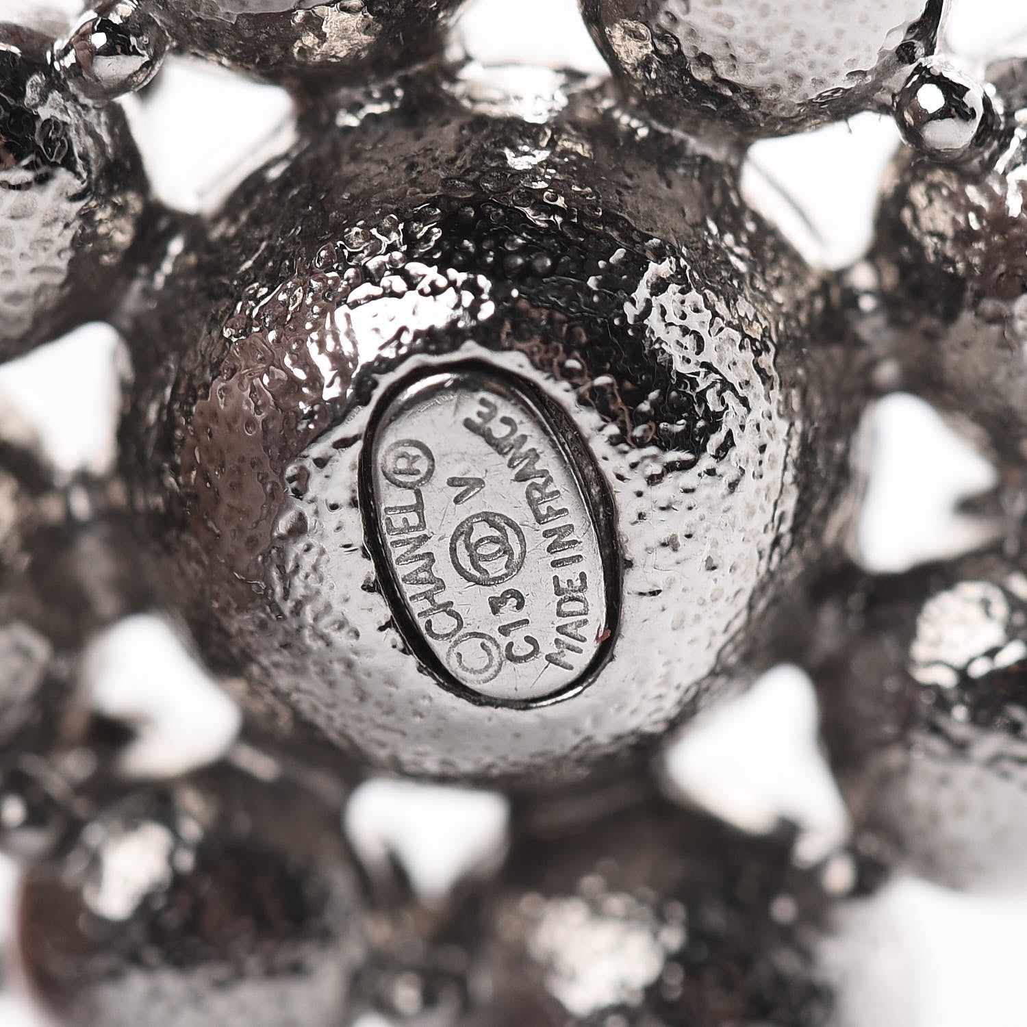 Chanel Crystal CC Dangle Earrings Silver 5 of 5