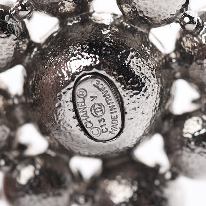 Chanel Crystal CC Dangle Earrings Silver 5 of 5