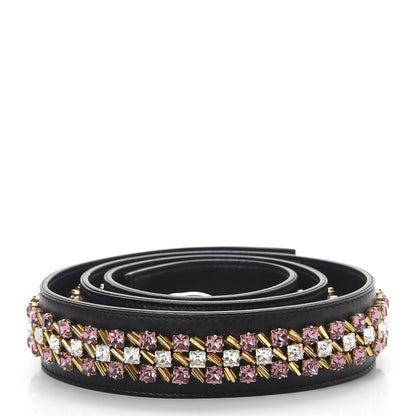 Christian Dior Lambskin Crystal Studded Shoulder Strap Black 2 of 5