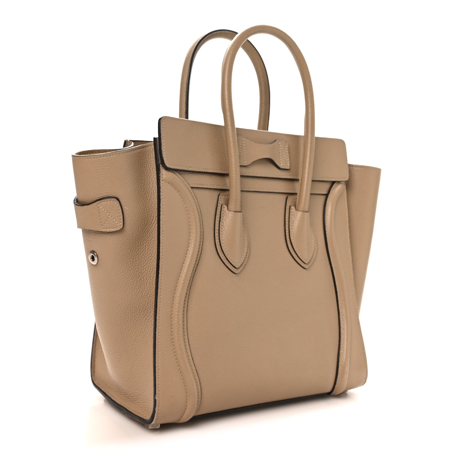 Celine Drummed Calfskin Micro Luggage Dune 3 of 10