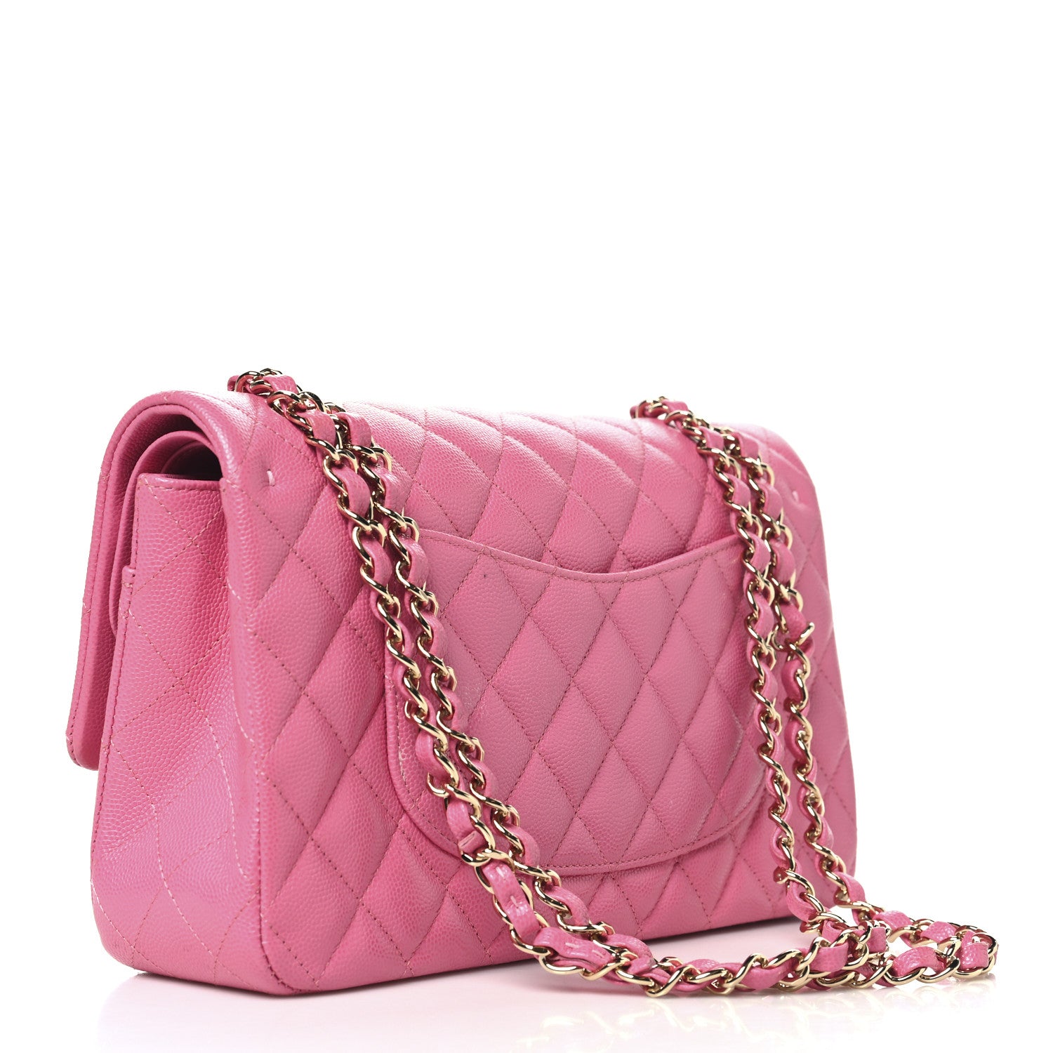 Chanel Caviar Quilted Medium Double Flap Pink 3 of 10