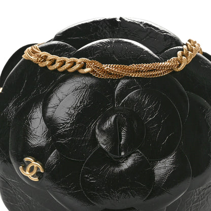 Chanel Patent Lambskin Camellia Bouquet Clutch With Chain Black 9 of 11