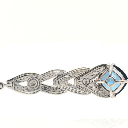 John Hardy Sterling Silver Diamond Blue Topaz Modern Chain Drop Earrings 5 of 5