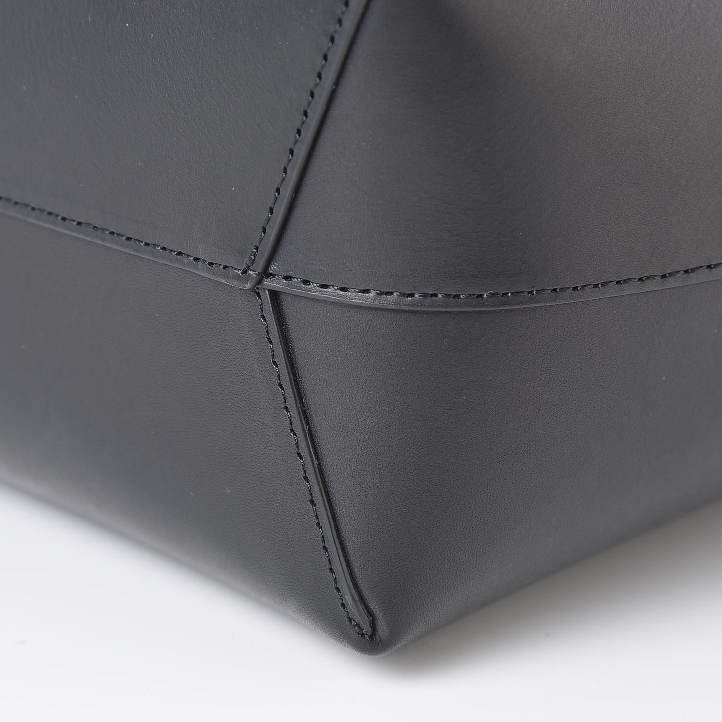 Calfskin Small Shopping Tote Black Flamma
