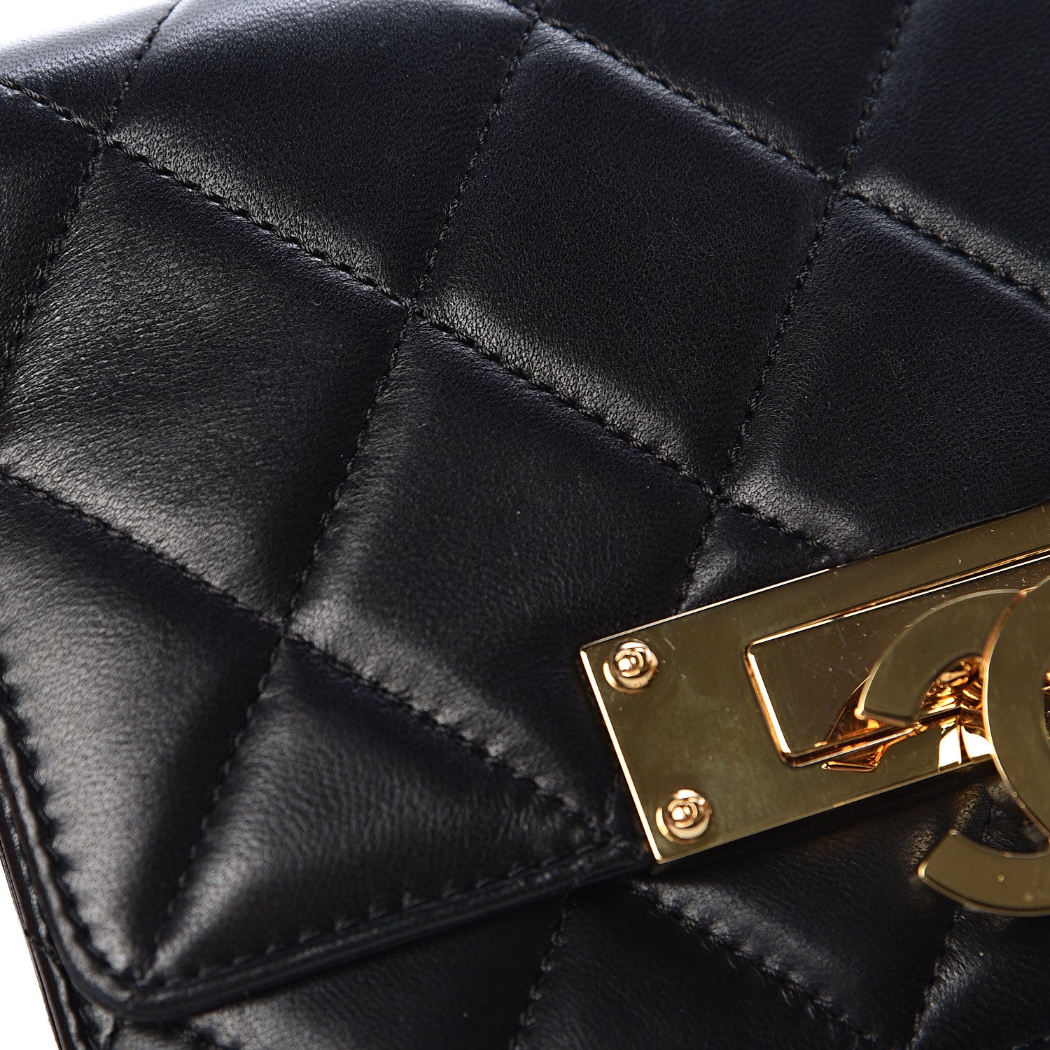 Chanel Lambskin Quilted Golden Class Wallet on Chain WOC Black 13 of 16