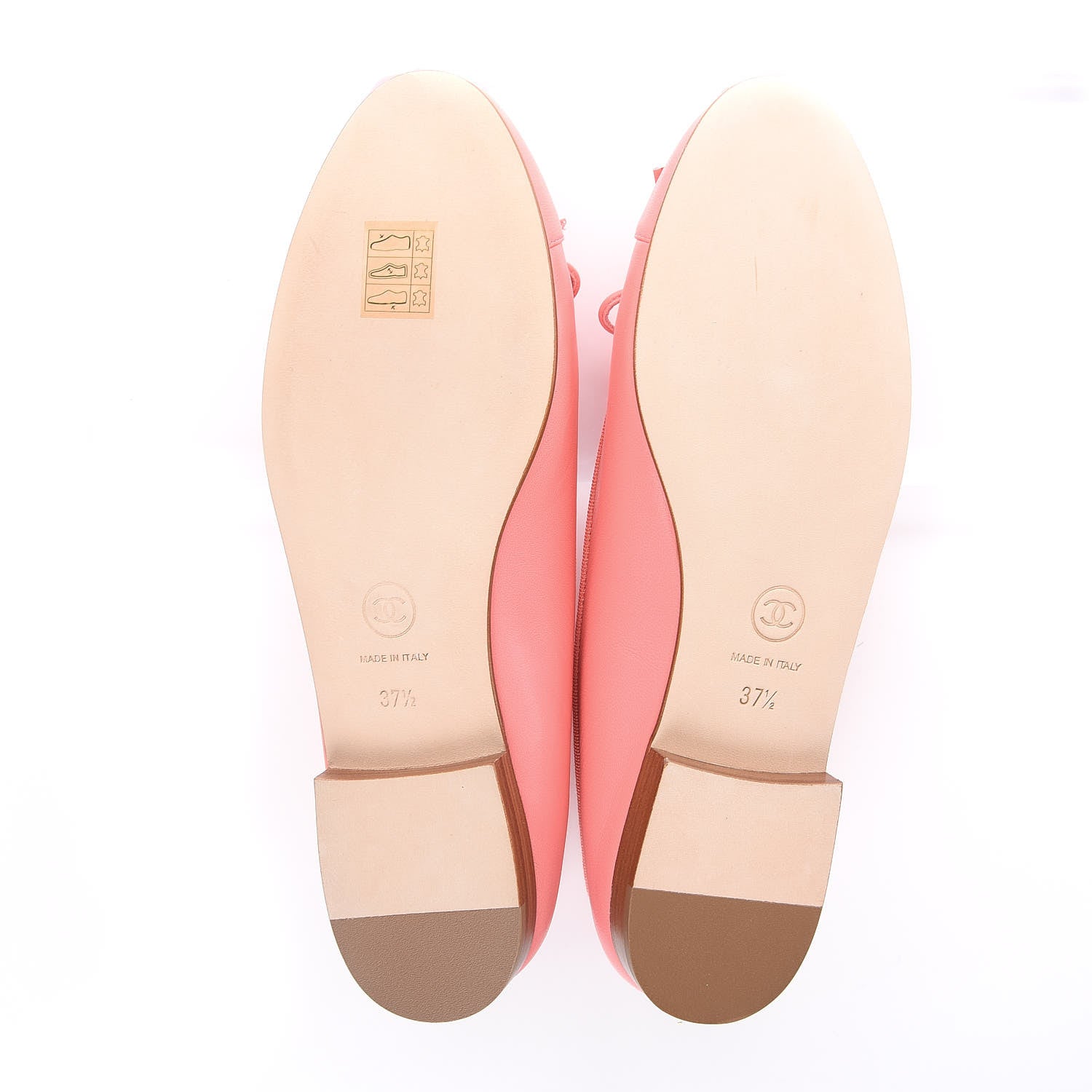 Chanel Goatskin Cap Toe CC Ballerina Flats 37.5 Pink 5 of 9