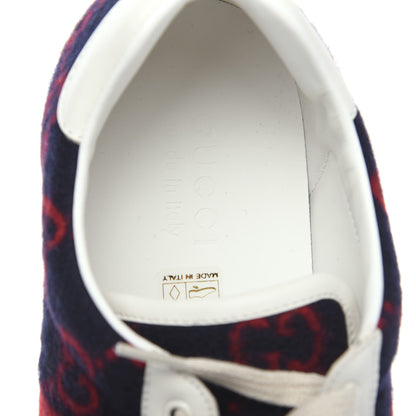 Gucci Covered Wool Big GG Monogram Mens Sneakers 8.5 Blue Red Mystic White 8 of 9