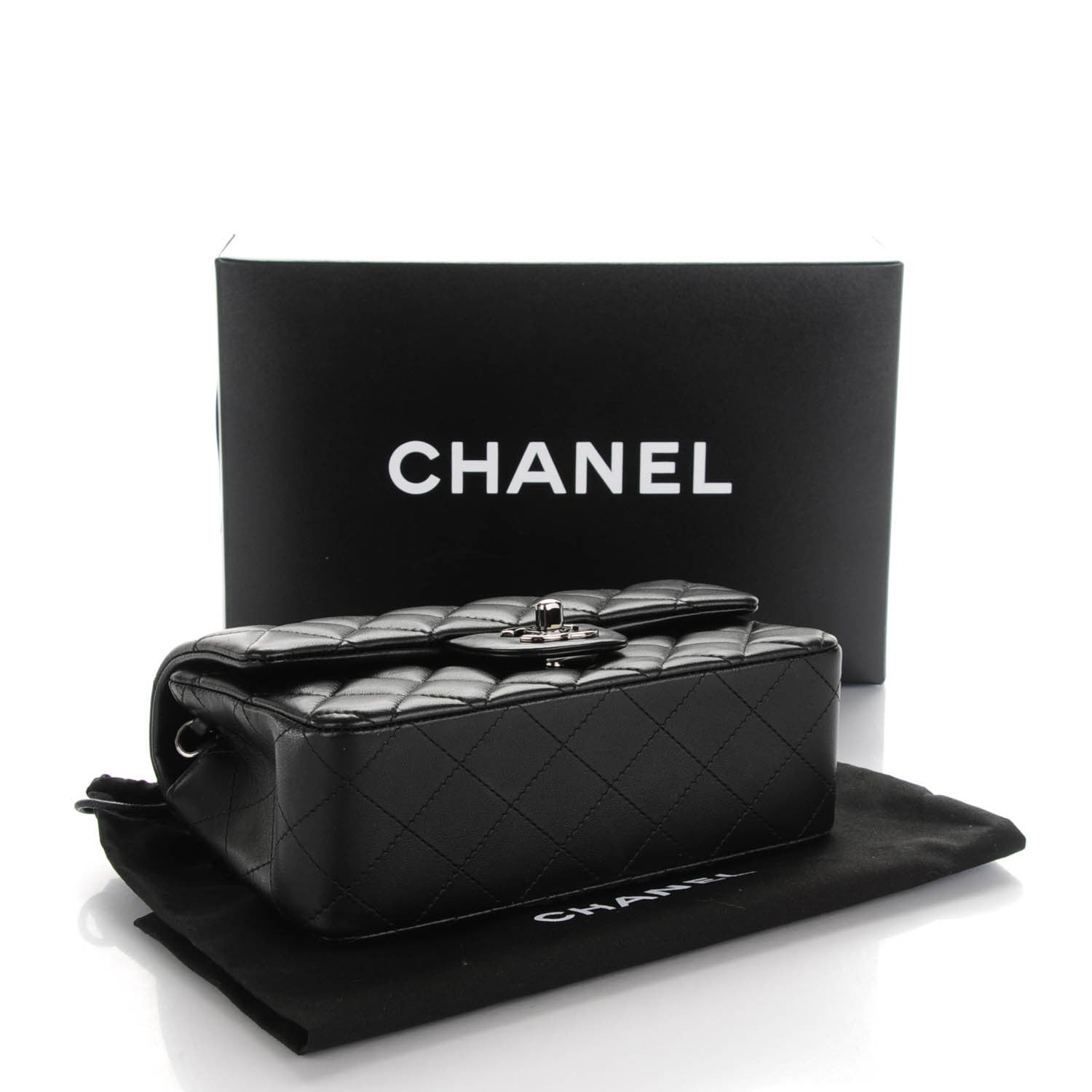 Chanel Lambskin Quilted Mini Rectangular Flap Black 4 of 8