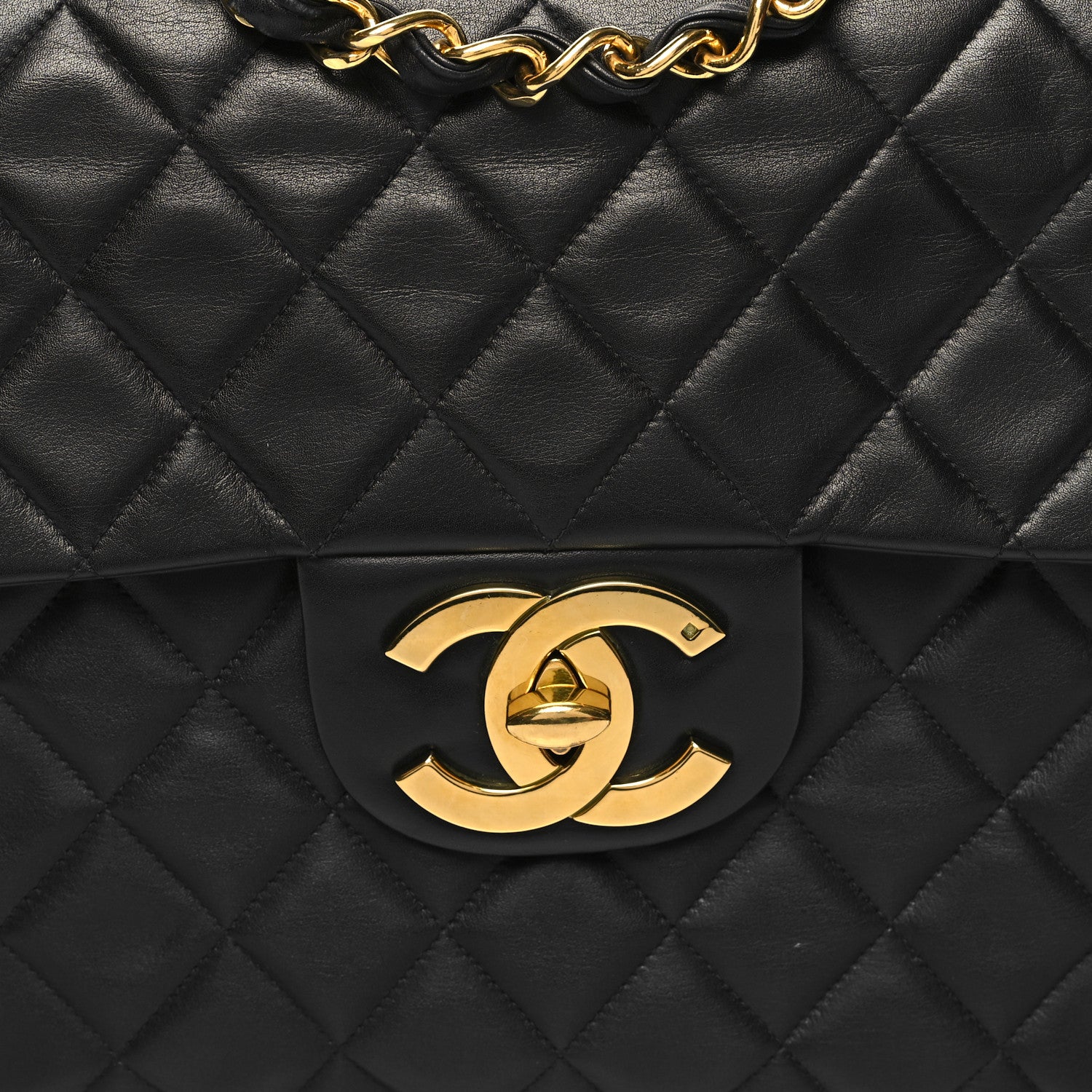 Chanel Lambskin Quilted XL Jumbo Single Flap Black 8 of 13