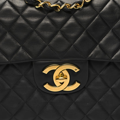 Chanel Lambskin Quilted XL Jumbo Single Flap Black 8 of 13