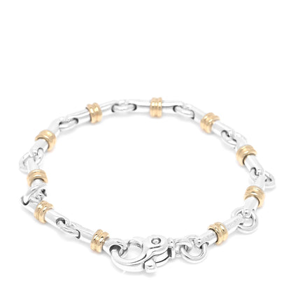 Tiffany Sterling Silver 18K Yellow Gold Bar Link Bracelet 3 of 5