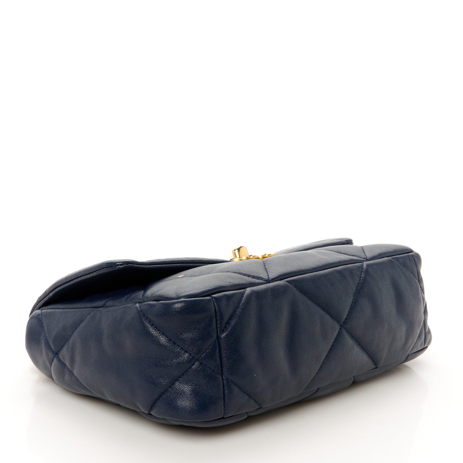 Chanel Goatskin Quilted Medium Chanel 19 Flap Navy Blue 4 of 11