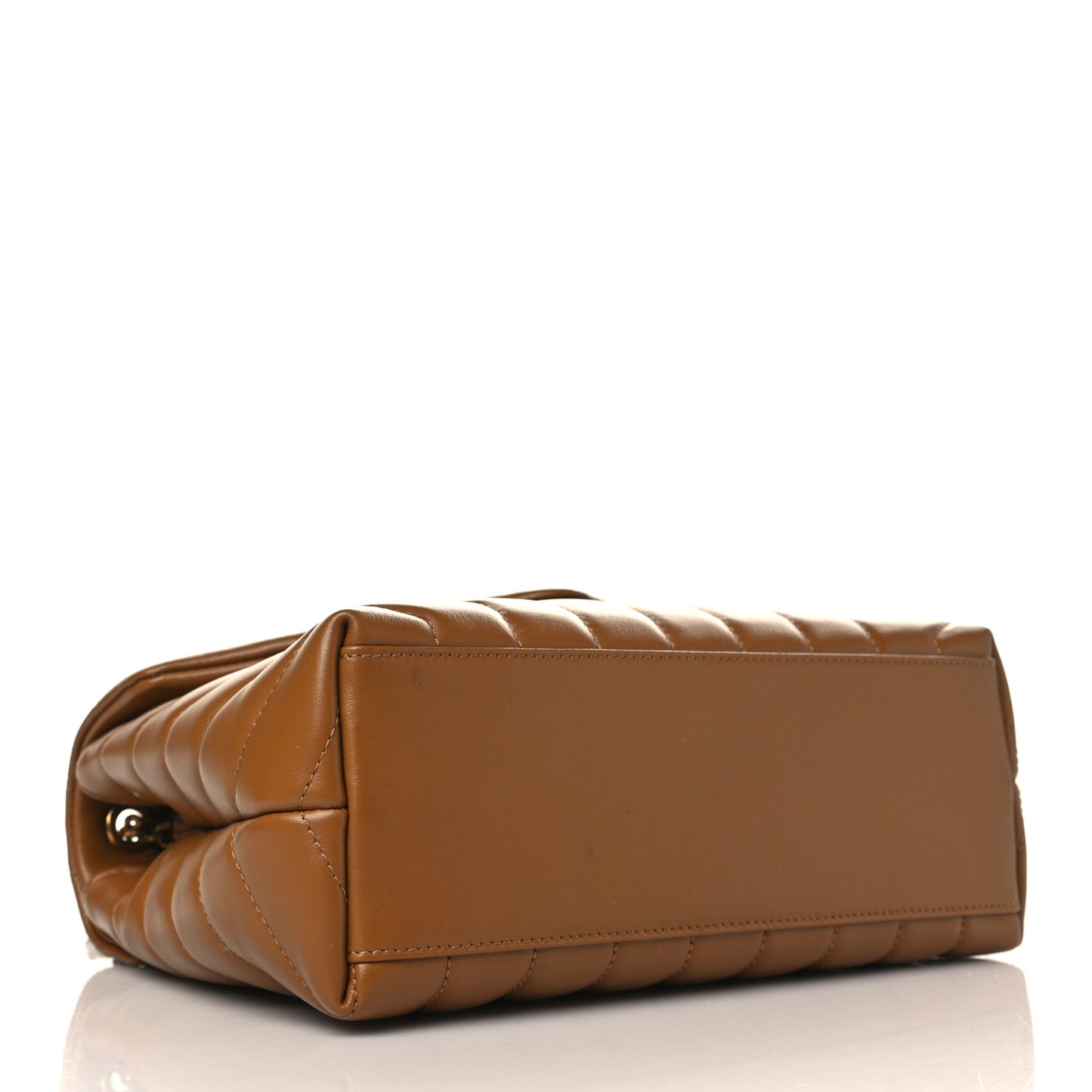 Calfskin Y Quilted Monogram Small Loulou Chain Satchel Dark Natural
