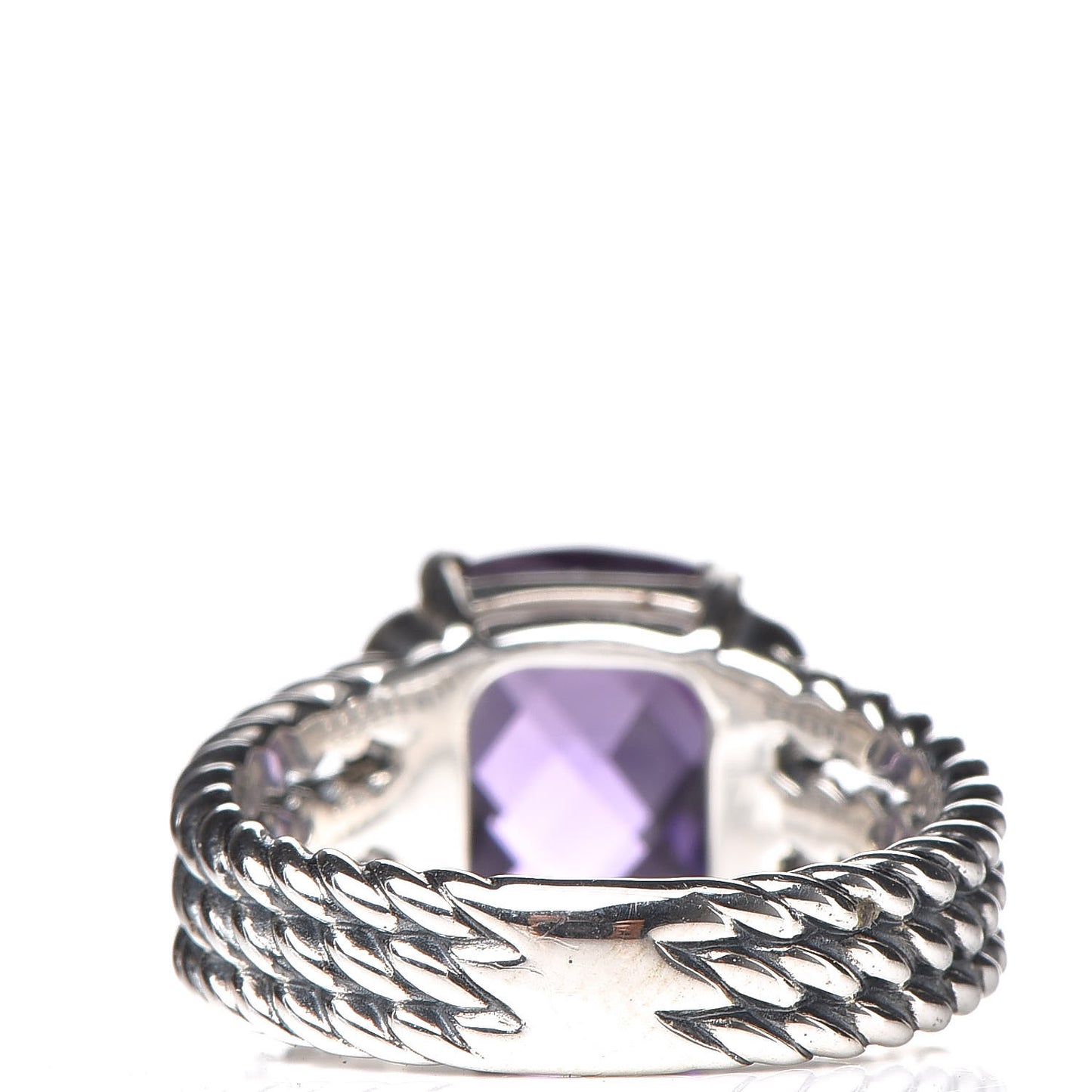 Sterling Silver Diamond Amethyst 10mm Petite Wheaton Ring 49 5
