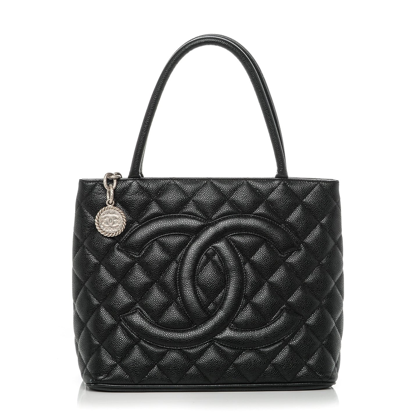 Caviar Quilted Medallion Tote Black
