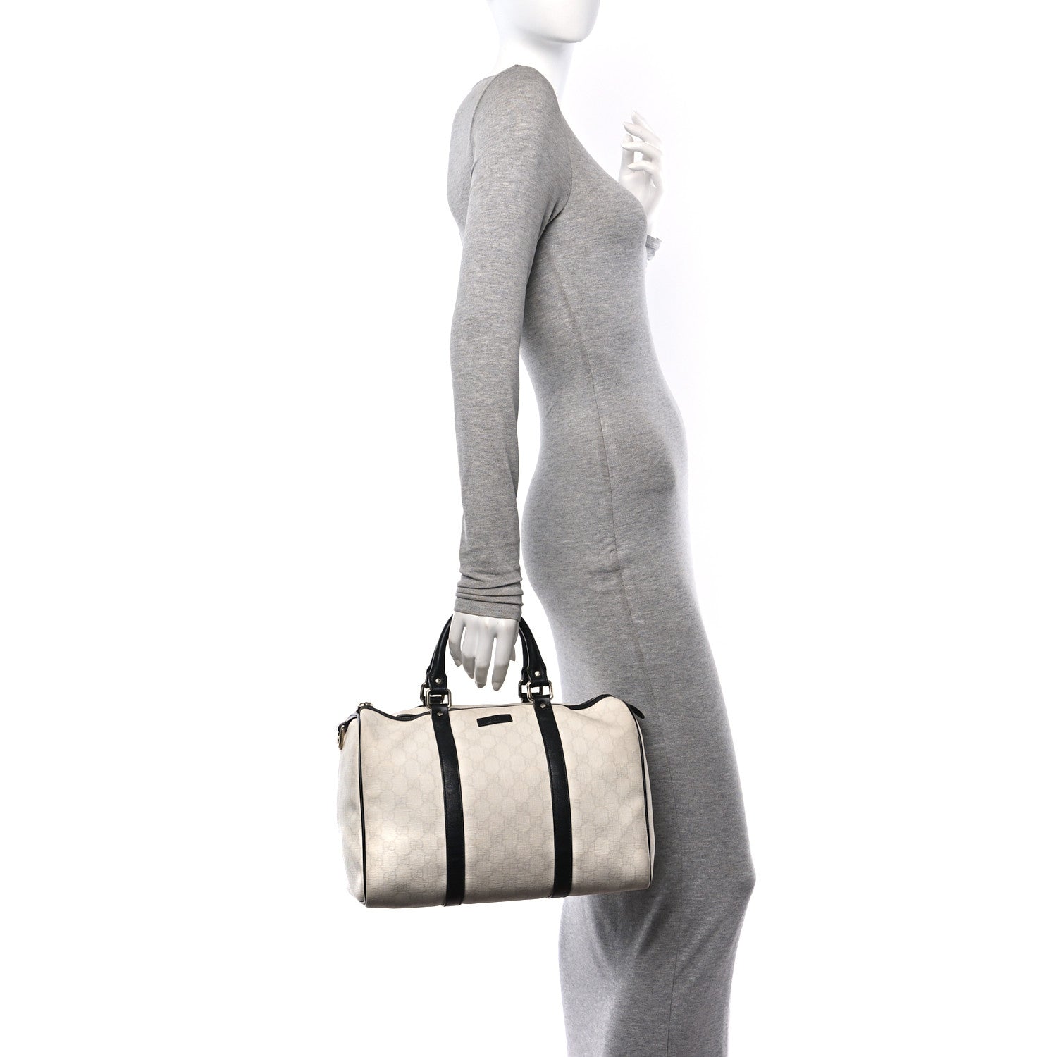 Gucci GG Plus Monogram Medium Joy Boston White Black 2 of 12