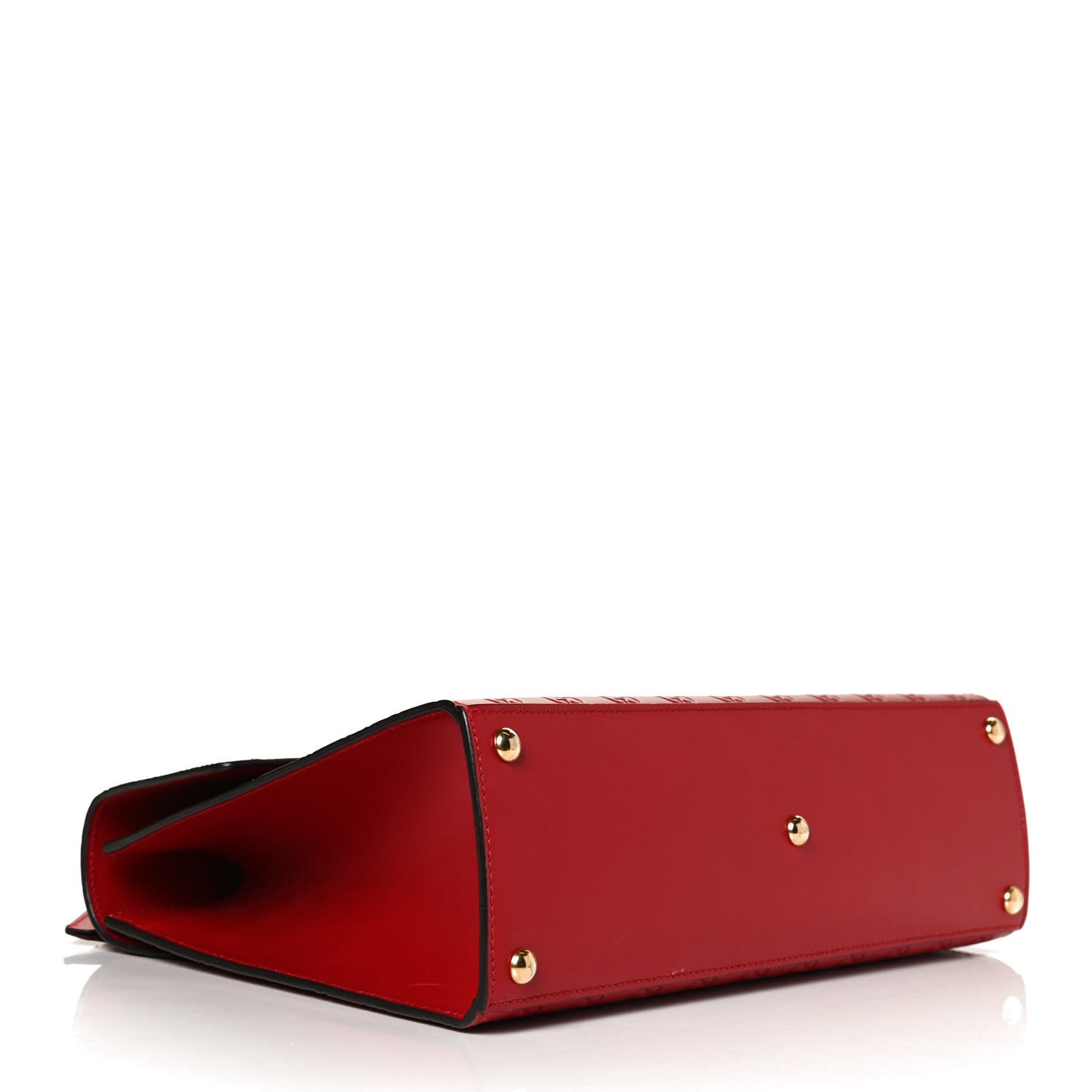 Guccissima Signature Medium Padlock Top Handle Bag Hibiscus Red