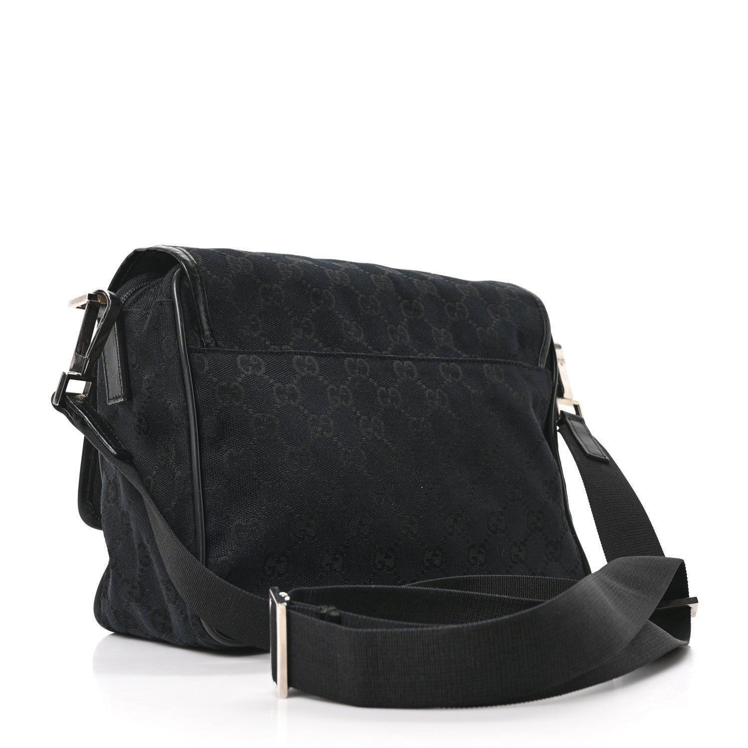 Gucci Monogram Flap Pocket Messenger Bag Black 3 of 10