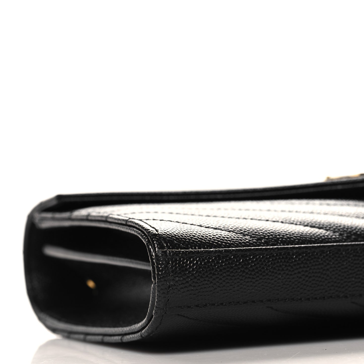 Grain De Poudre Matelasse Chevron Monogram Chain Wallet Black