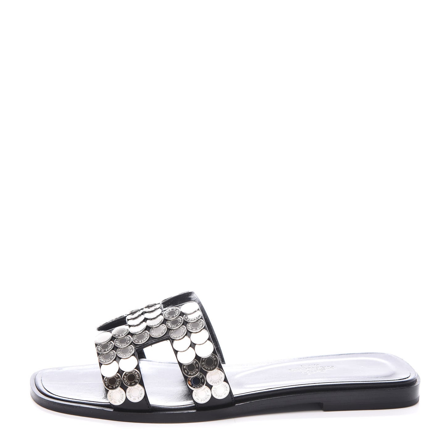 Calfskin Clou De Selle Oran Sandals 37 Black