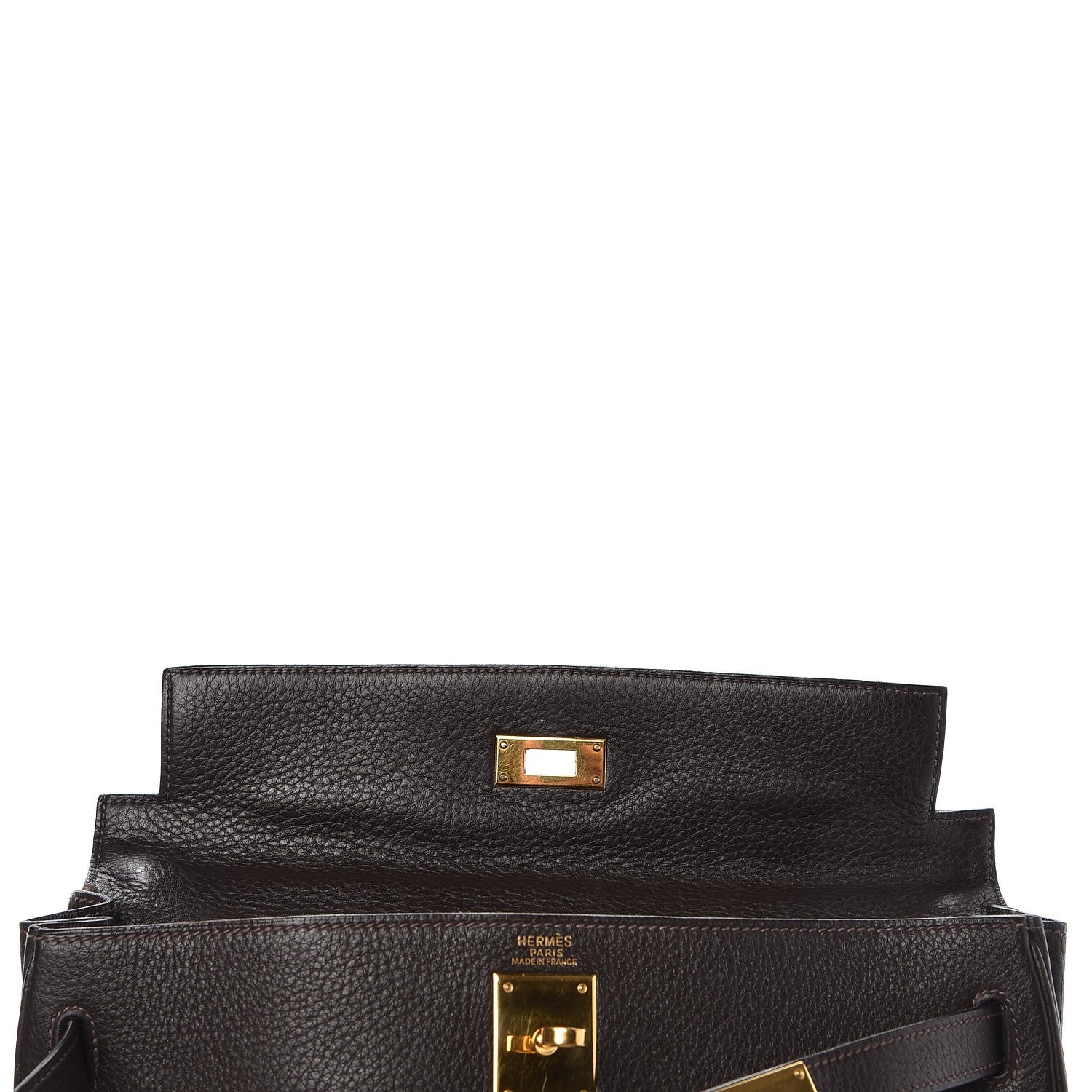 Hermes Taurillon Clemence Kelly Retourne 32 Chocolate 9 of 41