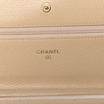 Chanel Caviar Quilted Wallet On Chain WOC Beige 6 of 13
