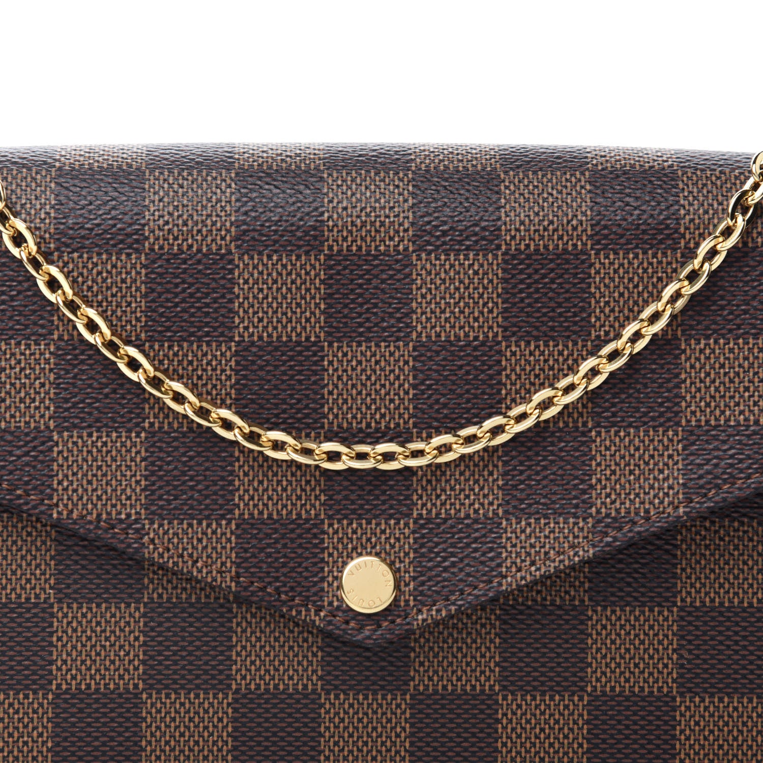 Louis Vuitton Damier Ebene Pochette Felicie Chain Wallet 11 of 12