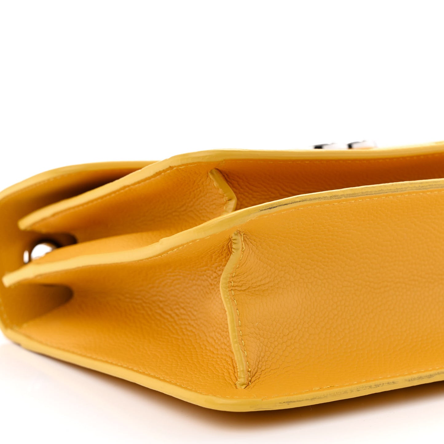 Caviar Quilted Small CC Box Top Flap Yellow