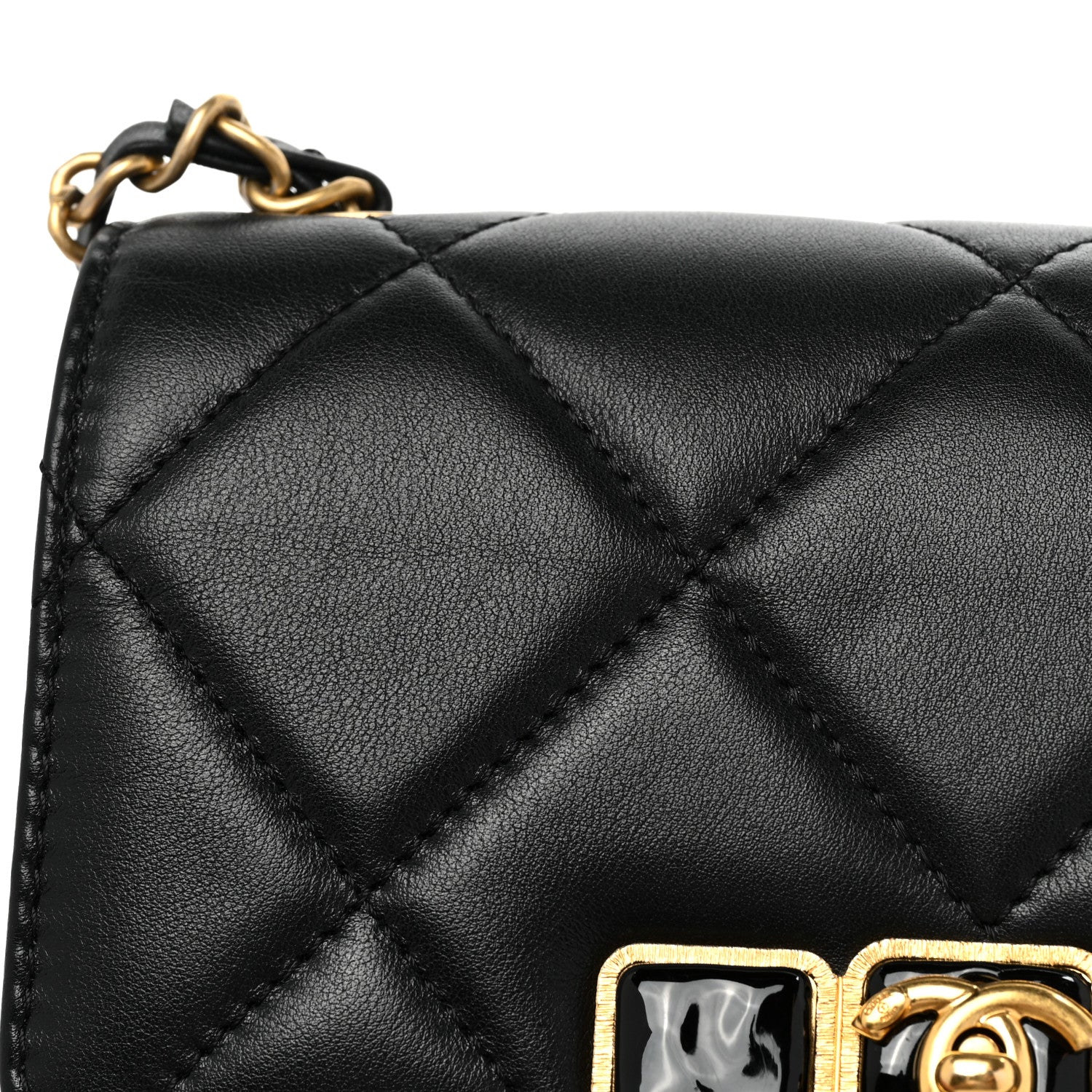 Chanel Calfskin Resin Quilted Mini Flap Black 20 of 20