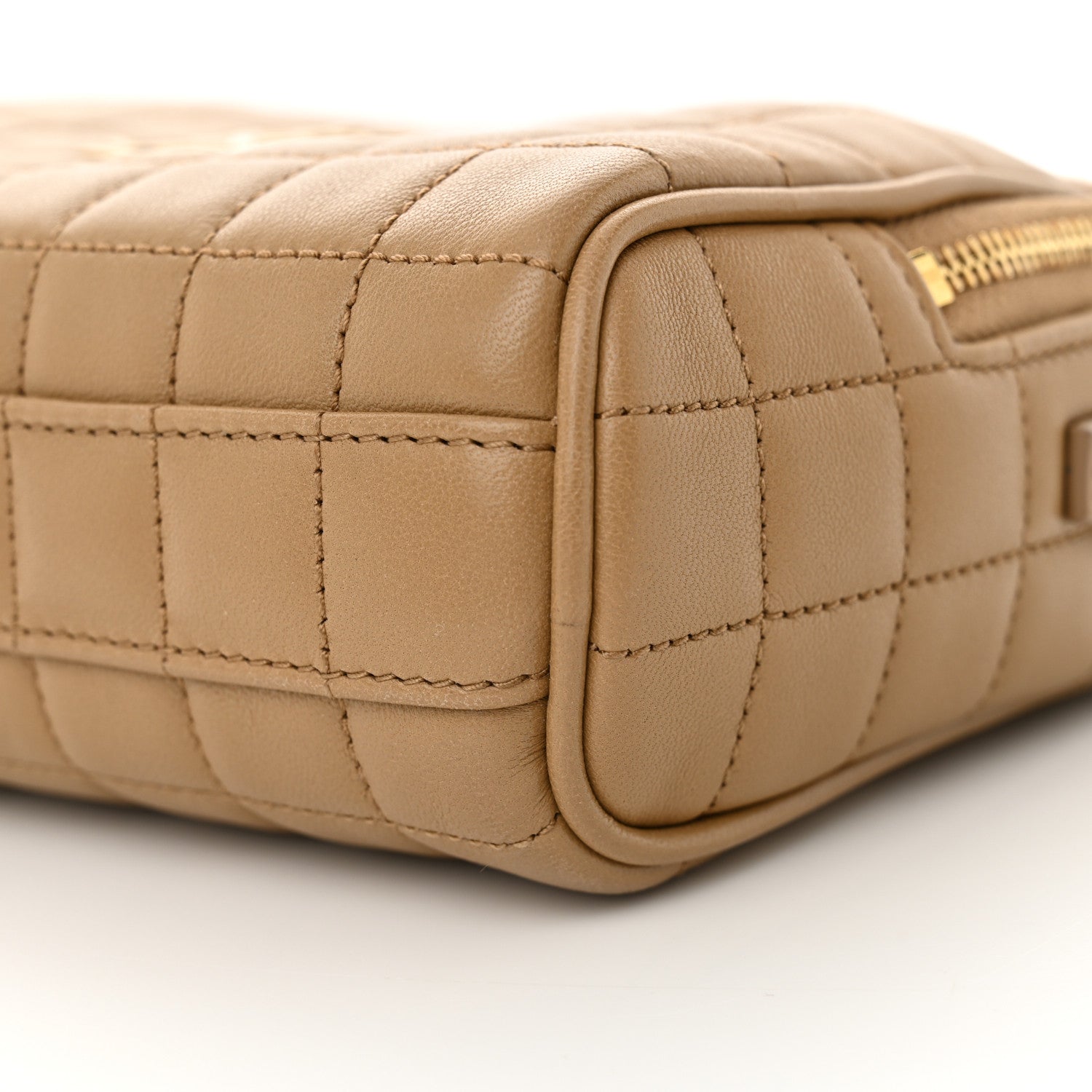 Saint Laurent Lambskin Carre Quilted Cassandre Mini Camera Bag Natural Tan 10 of 11