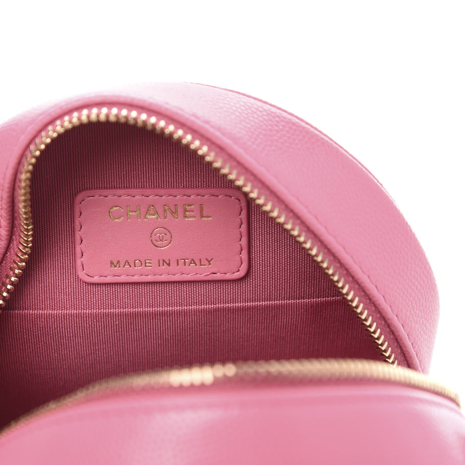 Chanel Caviar Quilted Gripoix CC Round Clutch With Chain Pink 6 of 11
