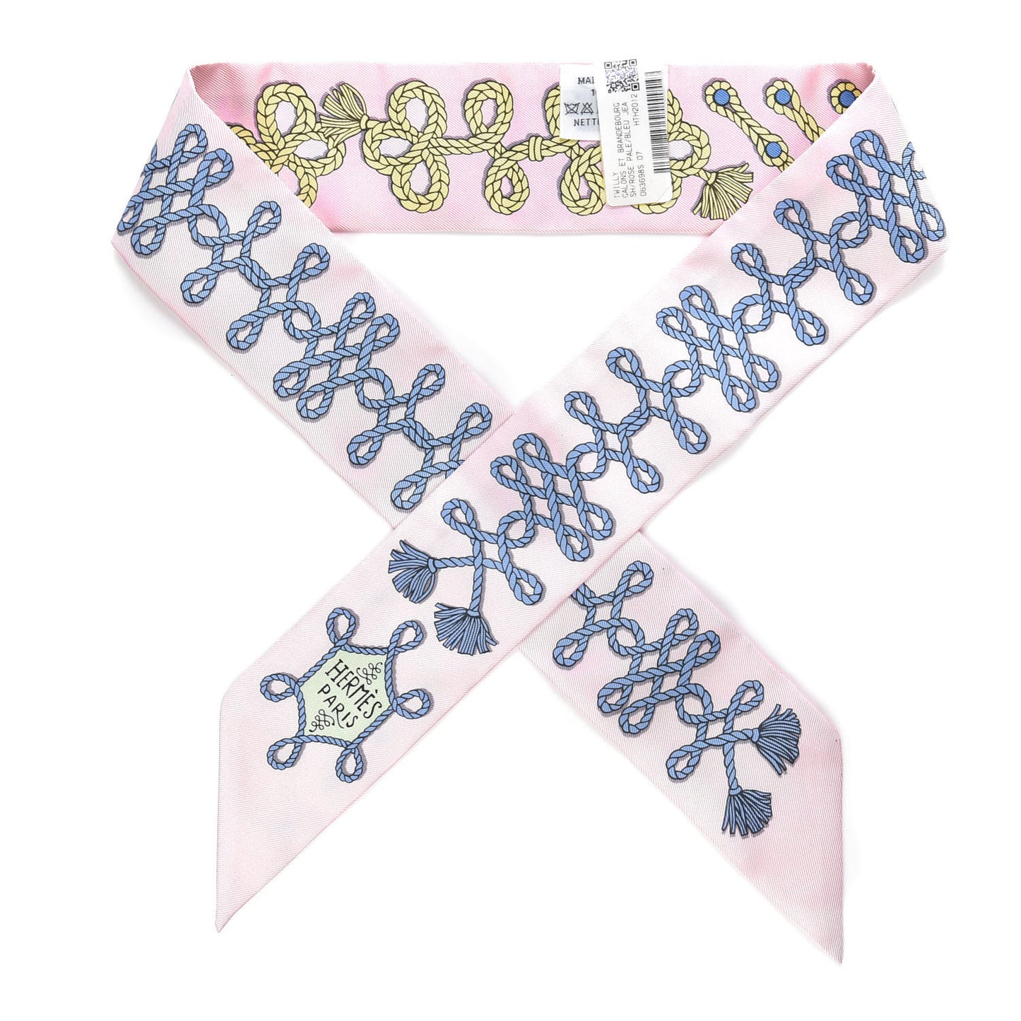 Silk Galons Et Brandebourg Twilly Rose Pale Bleu Jean