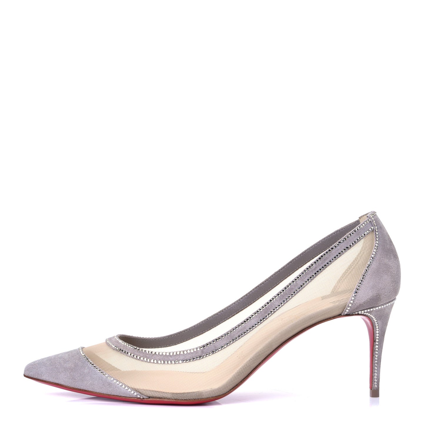 Veau Velours Rete Strass Galativi 70 Pumps 39 Fume