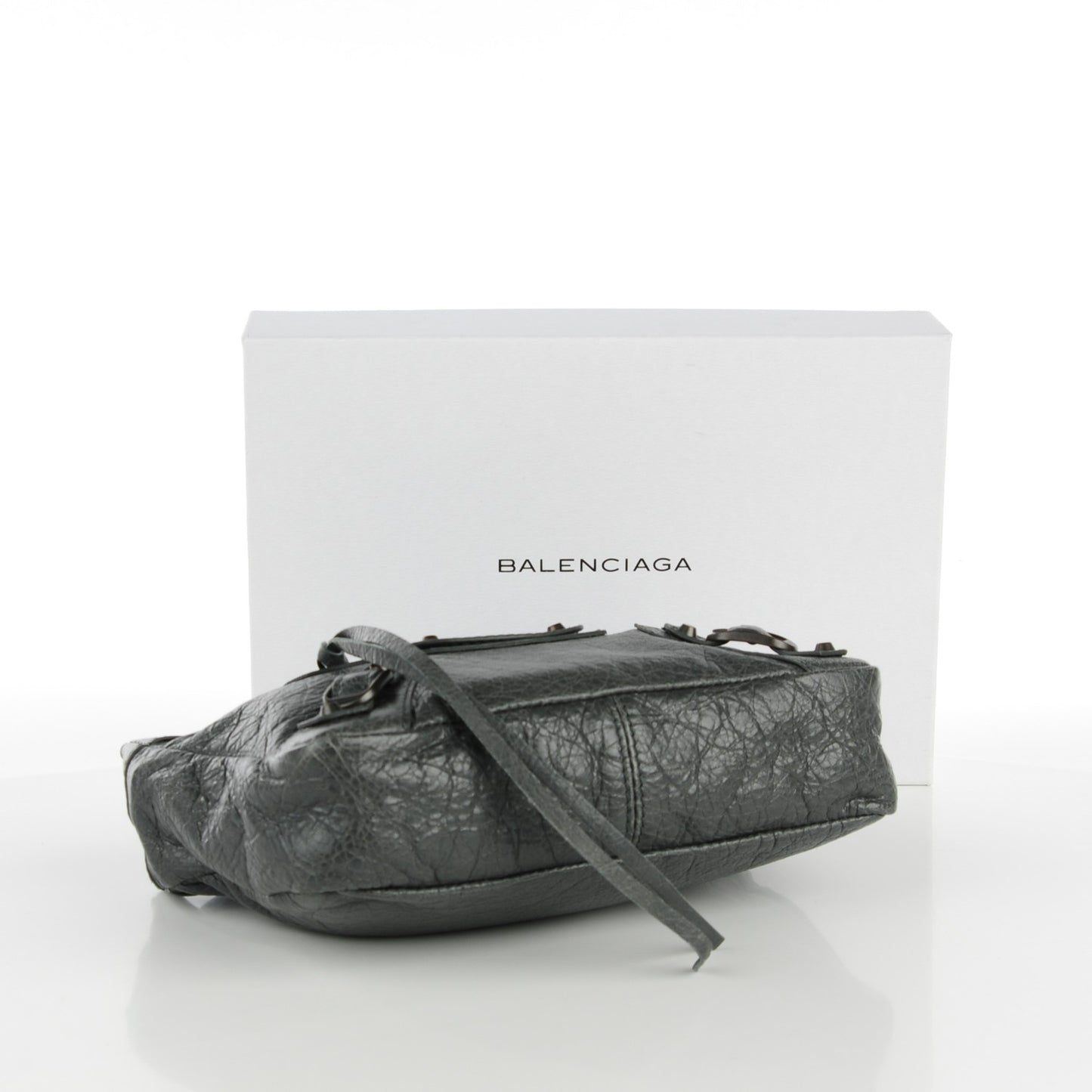Agneau Classic Hardware Porte Toilette Makeup Clutch Anthracite