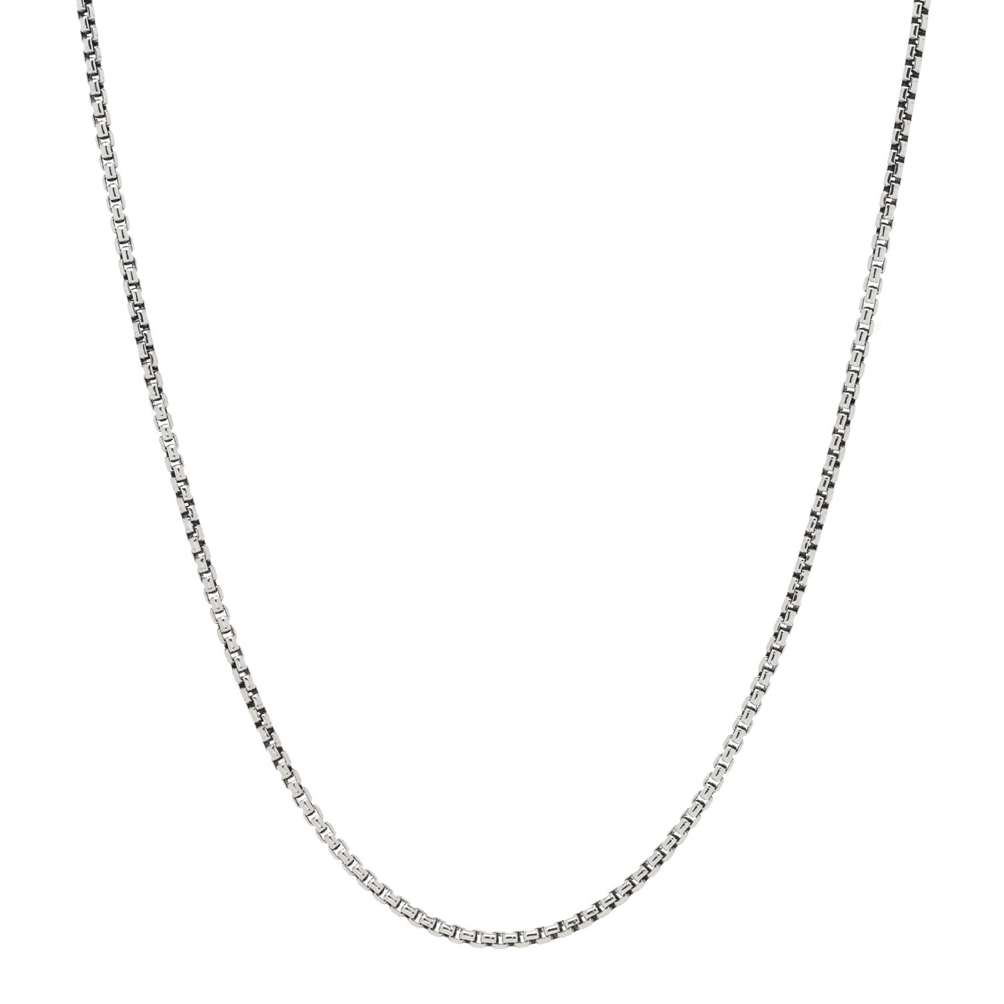 Sterling Silver 14K Yellow Gold 2.7mm Box Chain Necklace 36"