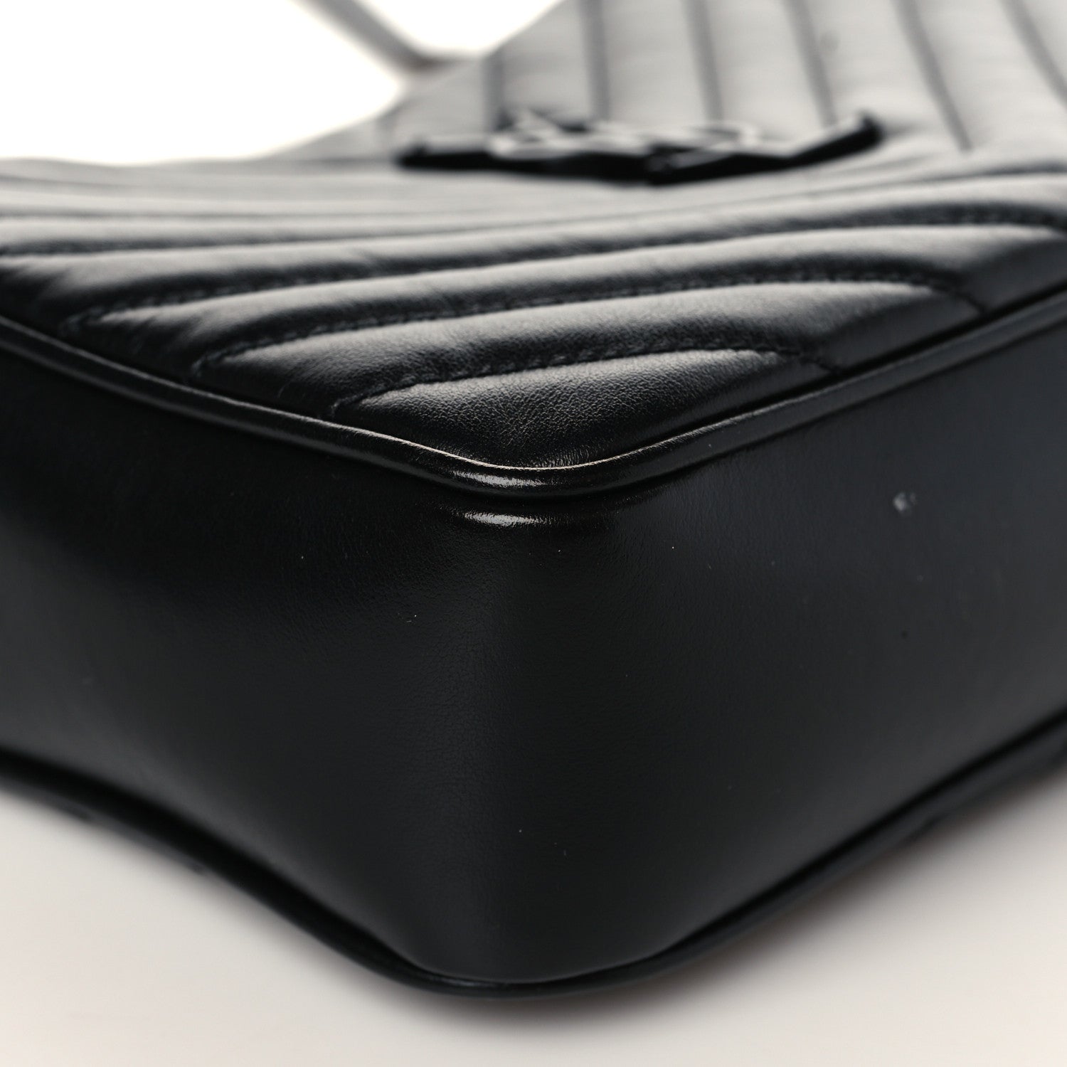 Saint Laurent Calfskin Matelasse Monogram Monochrome Lou Camera Bag Black 8 of 9