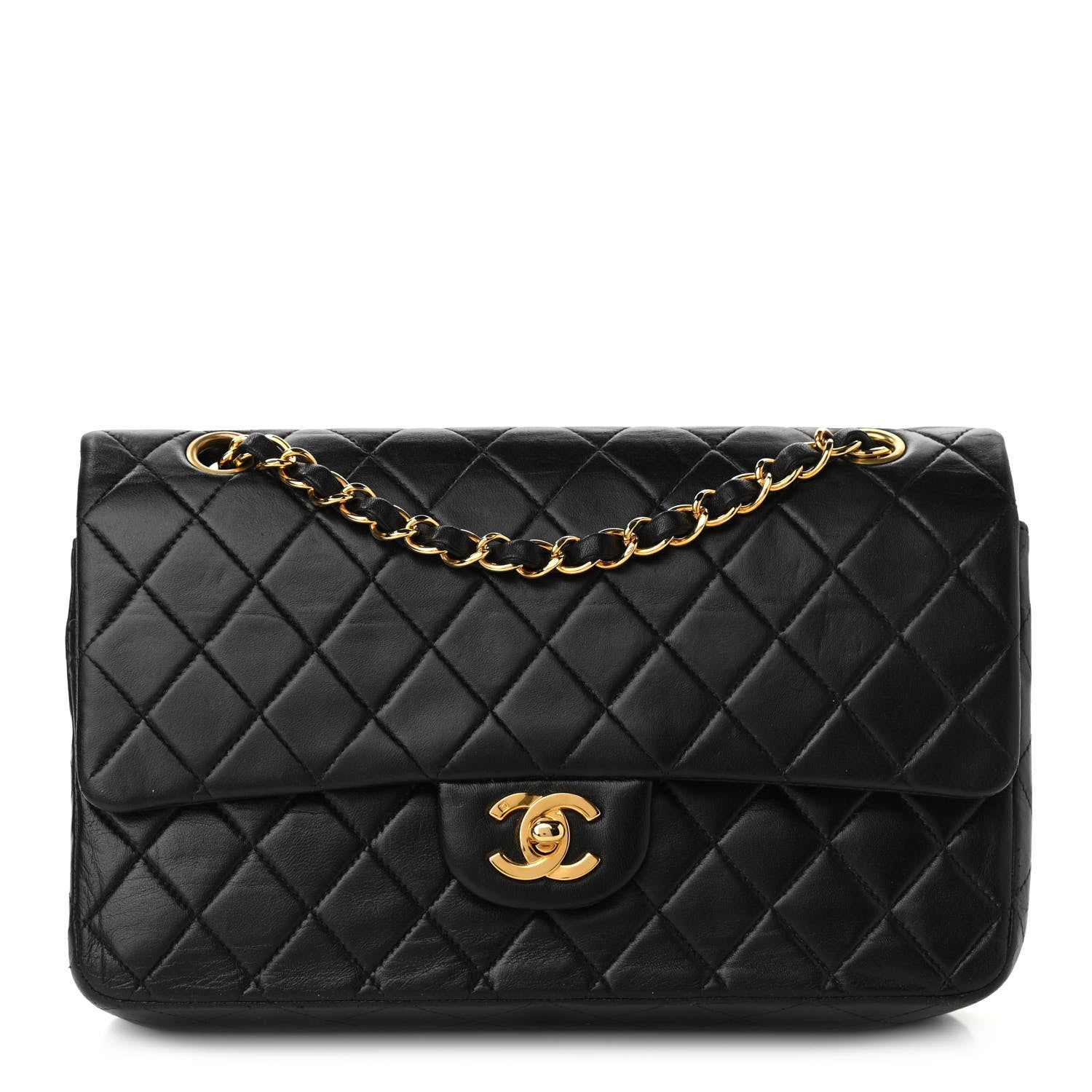 Chanel Lambskin Quilted Medium Double Flap Black 1 of 14