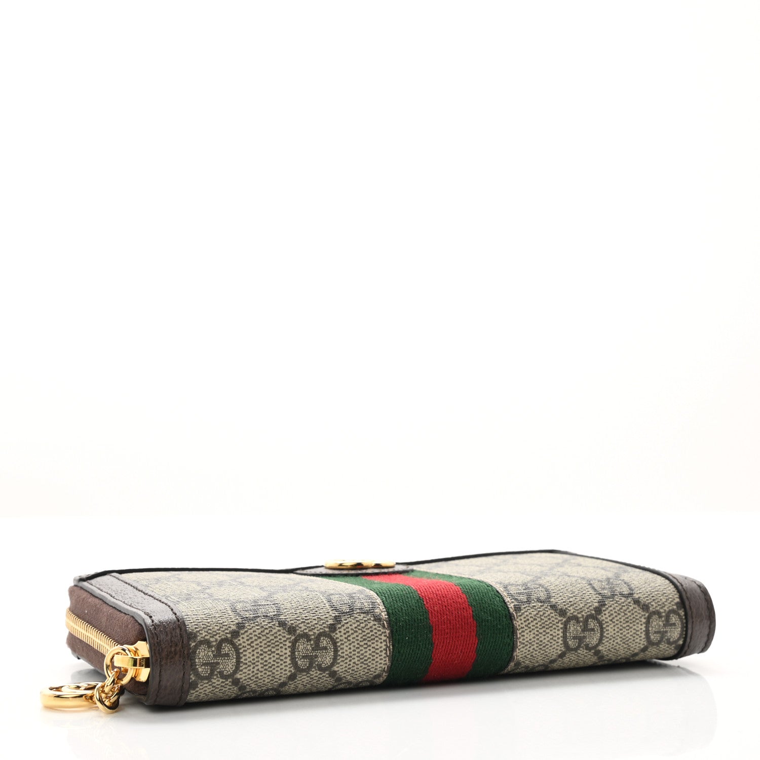 Gucci GG Supreme Monogram Web Ophidia Zip Around Wallet Brown 4 of 7