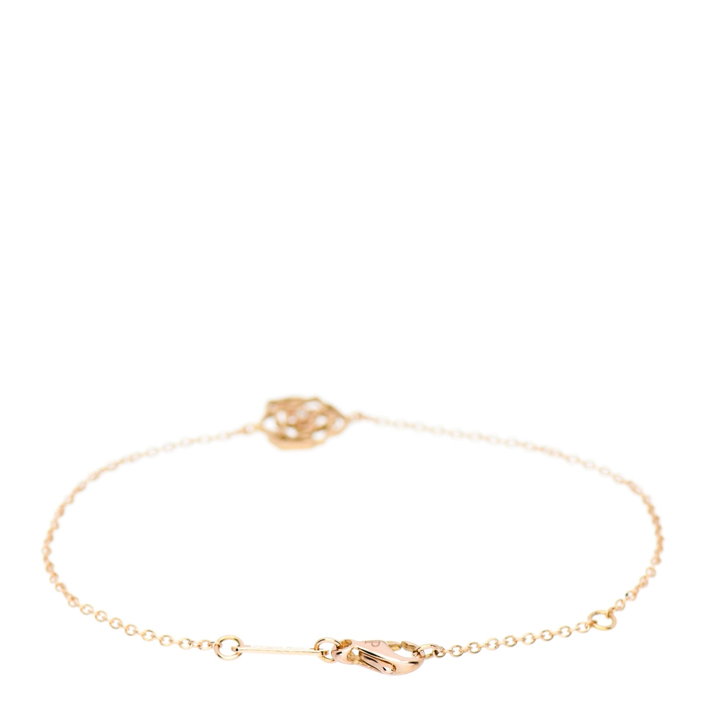 18K Rose Gold Diamond Rose Bracelet