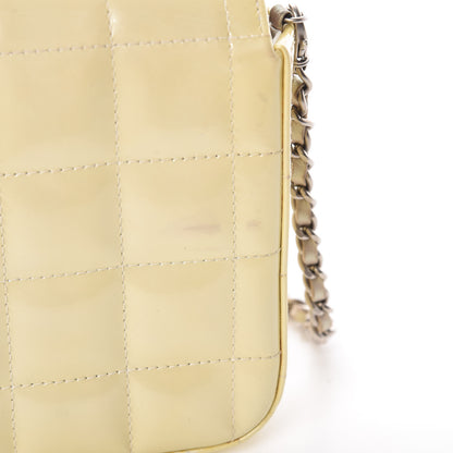 Chanel Patent Quilted East West Chocolate Bar Flap White 14 of 19