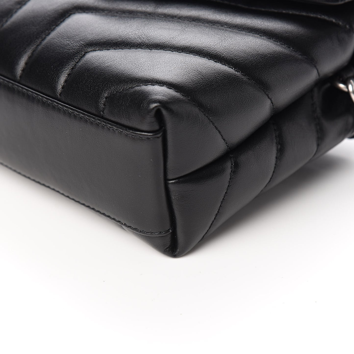 Calfskin Y Quilted Monogram Toy Loulou Crossbody Bag Black